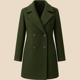 Klassisk uldinspireret damefrakke med stilrent snit