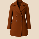 Klassisk uldinspireret damefrakke med stilrent snit