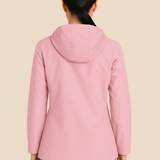 Vandtæt damejakke med hætte og varm fleeceforing