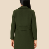 Klassisk uldinspireret damefrakke med stilrent snit