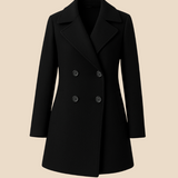 Klassisk uldinspireret damefrakke med stilrent snit