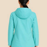 Vandtæt damejakke med hætte og varm fleeceforing