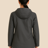 Vandtæt damejakke med hætte og varm fleeceforing