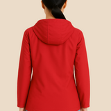 Vandtæt damejakke med hætte og varm fleeceforing