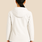 Vandtæt damejakke med hætte og varm fleeceforing