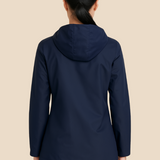 Vandtæt damejakke med hætte og varm fleeceforing