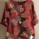 Boheme bluse med farverigt mønster – Kunstnerisk og komfortabel stil