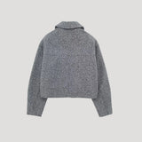 Kort Uldjakke med Lynlås og Moderne Minimalistisk Stil