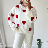 Hjerte Striktrøje med Oversized Pasform