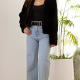 Kort faux fur jakke til kvinder – elegant og blød pelsjakke til hverdag og fest