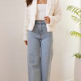 Kort faux fur jakke til kvinder – elegant og blød pelsjakke til hverdag og fest