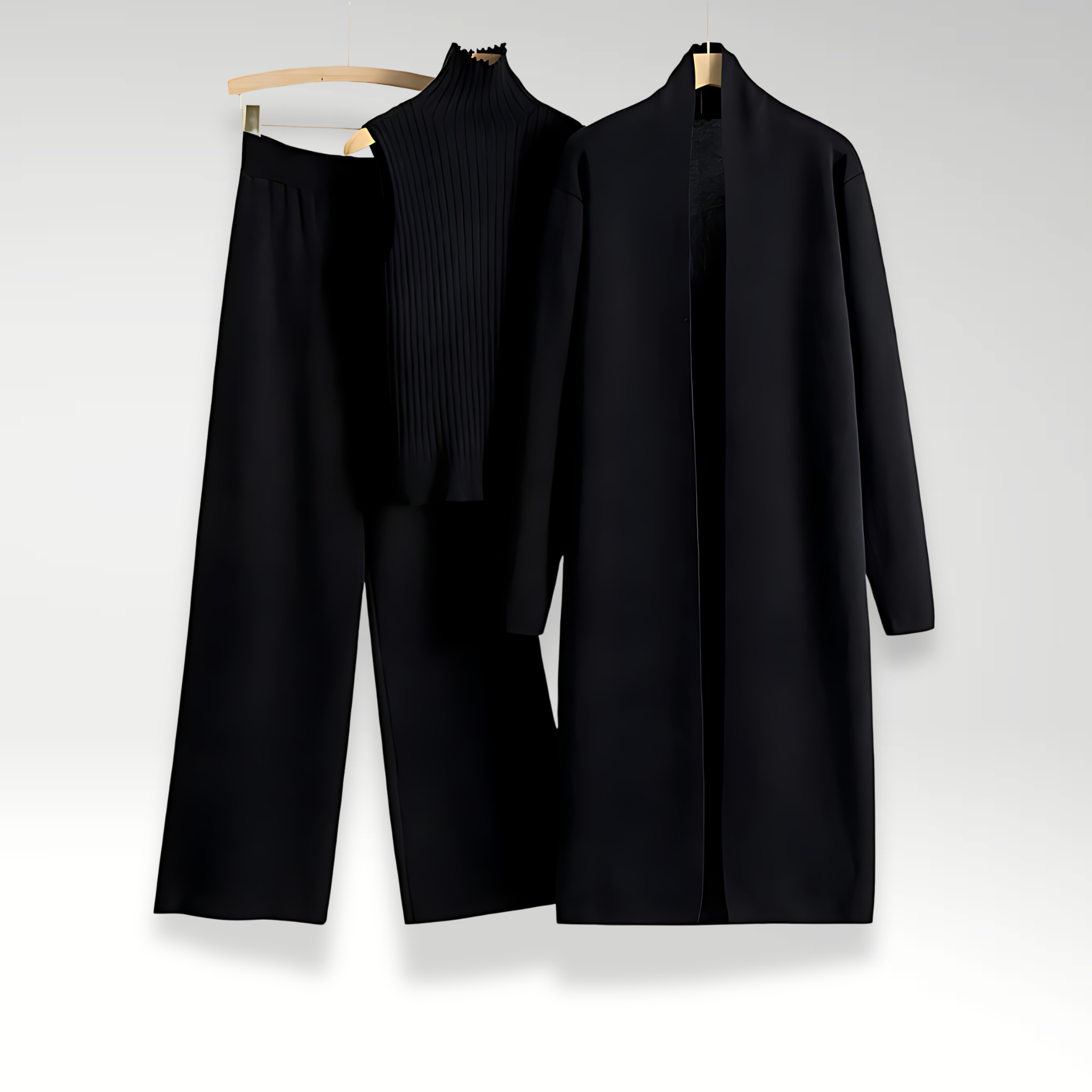 Elegant 3-Delt Blazer Sæt med Vest og Bukser – Moderne Power Look