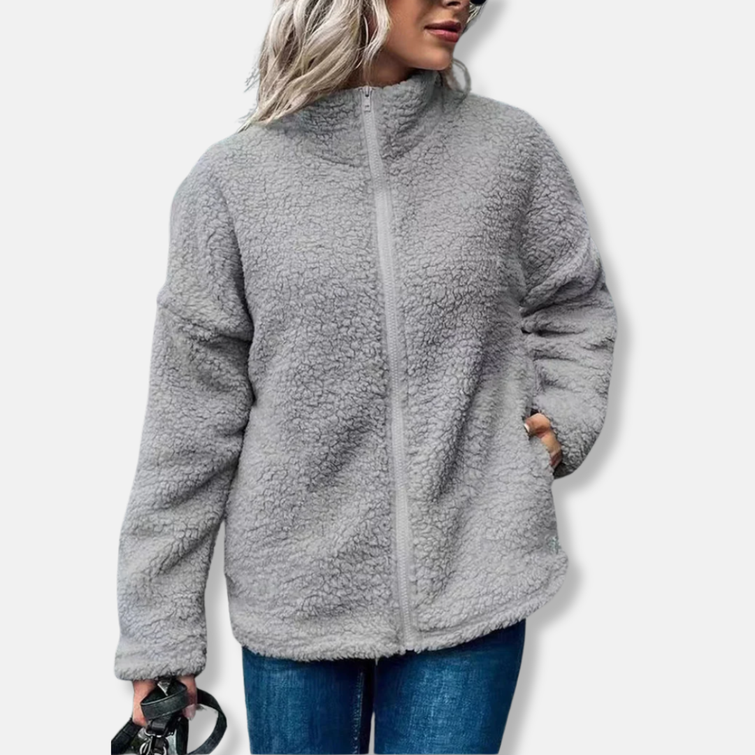 Teddy fleece trøje til kvinder – blød, varm og afslappet komfort