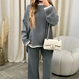 Dame strik loungewear sæt – blød sweater og bukser