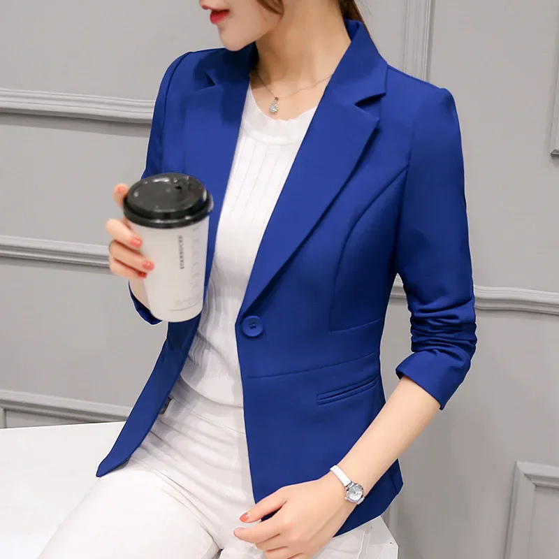 Elegant dame blazer med enkelt knaplukning