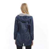 Let og vandafvisende damejakke med hætte og justerbar pasform