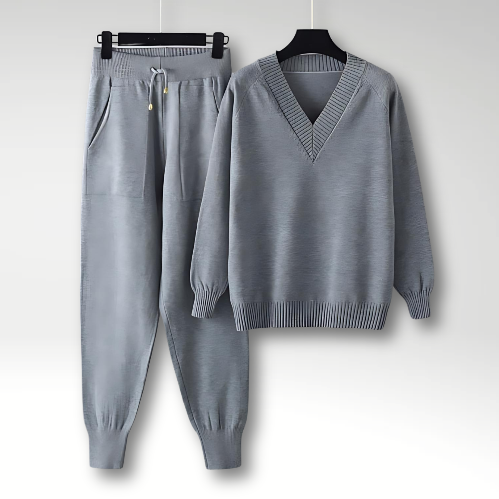 Blødt Lounge Sæt med Hoodie og Bukser – Komfortabel Hverdag