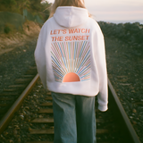 Oversized hættetrøje til kvinder – med 'Let’s Watch the Sunset'-print