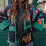 Farverig Oversize Strikcardigan – Unik Statement Stil