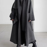 Lang Uldfrakke med Bælte til Kvinder – Eksklusiv og Elegant Vinterfrakke