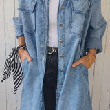 Denim skjortekjole med lommer og rå detaljer – Casual og edgy stil