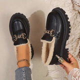 Forede loafers til kvinder med chunky sål og kædedetalje