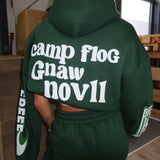 Oversized hoodie med statement print og cozy pasform