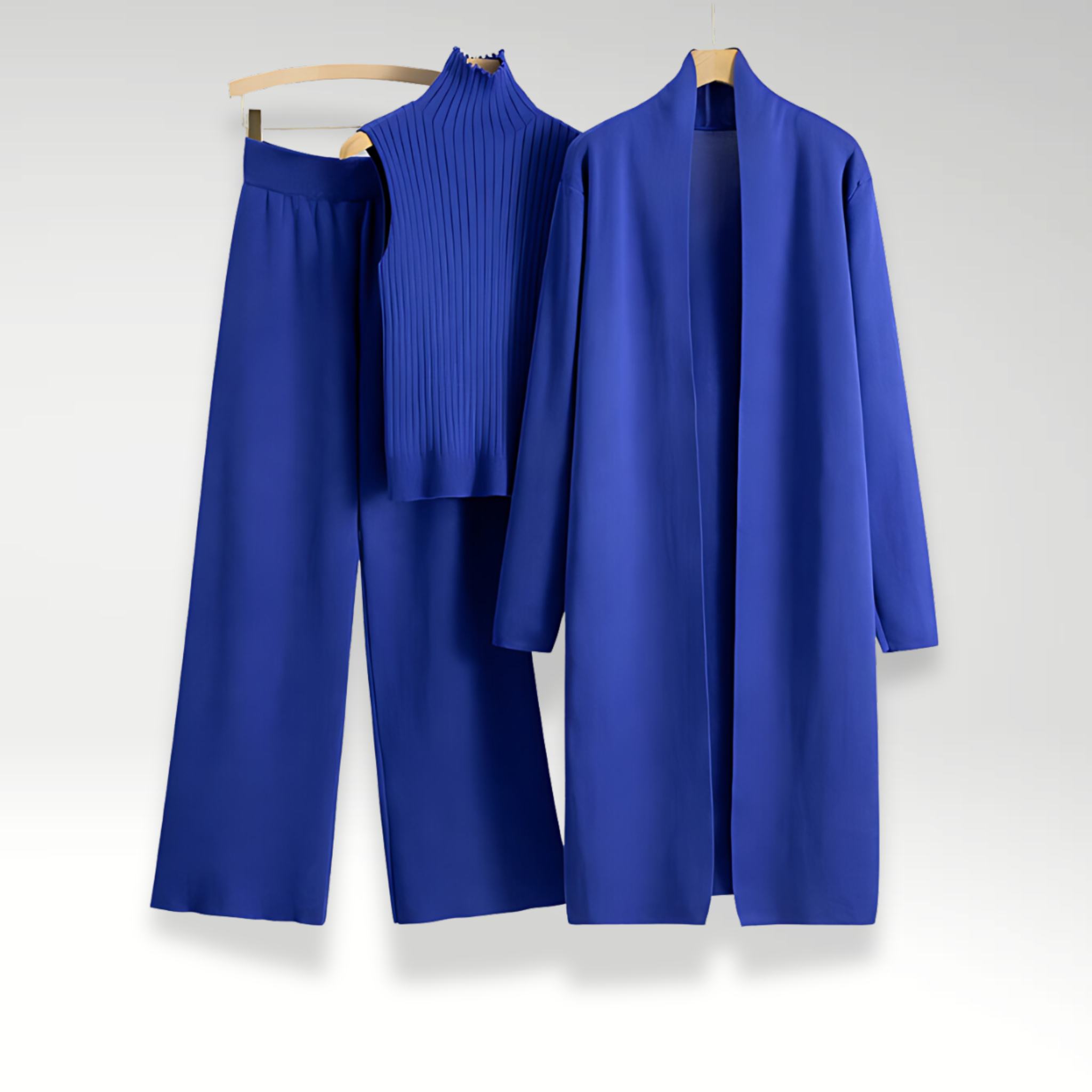 Elegant 3-Delt Blazer Sæt med Vest og Bukser – Moderne Power Look