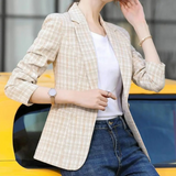 Elegant dame blazer i ternet design