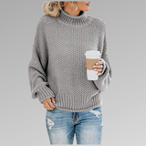 Strikket Rullekrave Sweater med Afslappet Pasform