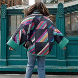 Farverig Oversize Strikcardigan – Unik Statement Stil