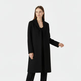 Elegant lang uldlook frakke med klassisk snit