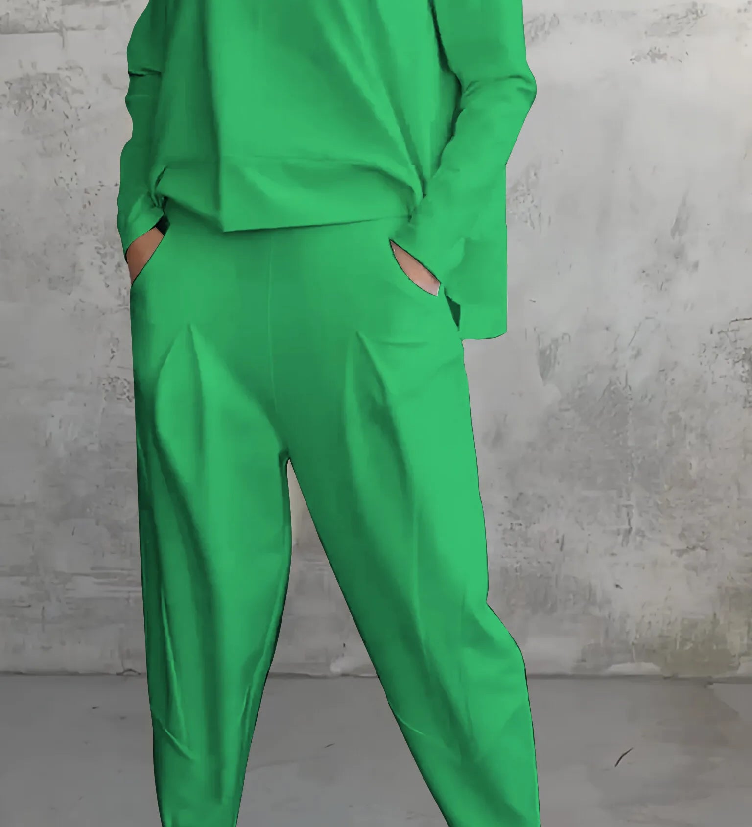 Afslappet Sweat Sæt med Langærmet Top og Bukser – Komfort til Hverdagen