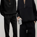 Blødt lounge sæt med zip sweatshirt og komfortable bukser