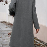 Lang elegant damefrakke – tidløs uldlook frakke til hverdag og fest