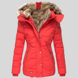 Figursyet Vinterjakke med Faux Fur Hætte og Elegant Komfort