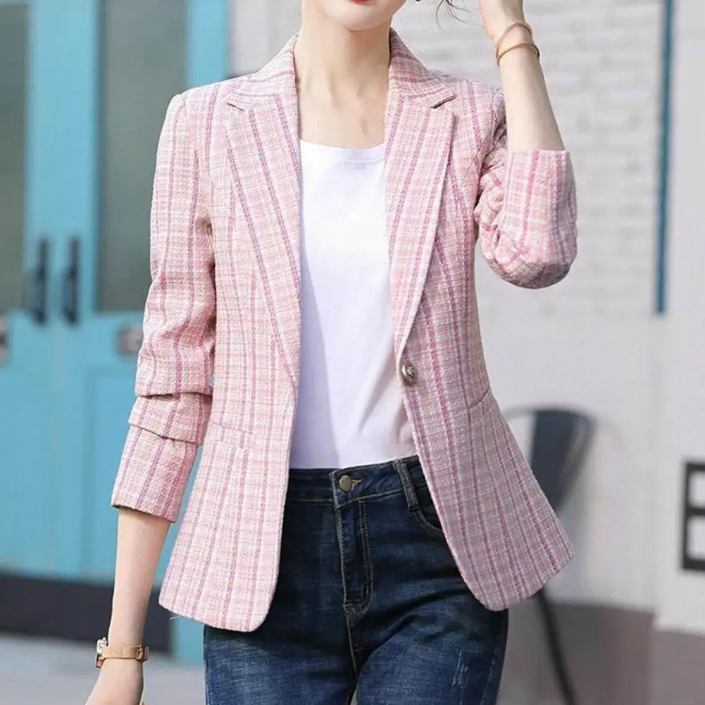 Elegant dame blazer i ternet design