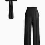 To-delt Sæt med Bandeau Top og Vide Bukser – Sommerlook