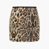 To-delt Leopard Sæt med Corsettop og Mini Nederdel – Party Glam