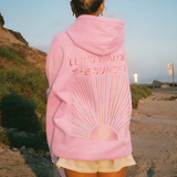 Oversized hættetrøje til kvinder – med 'Let’s Watch the Sunset'-print
