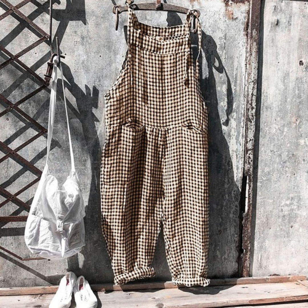 Ternet Dungaree Jumpsuit med Bindestropper og Lommer