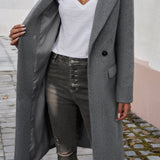 Lang elegant damefrakke – tidløs uldlook frakke til hverdag og fest