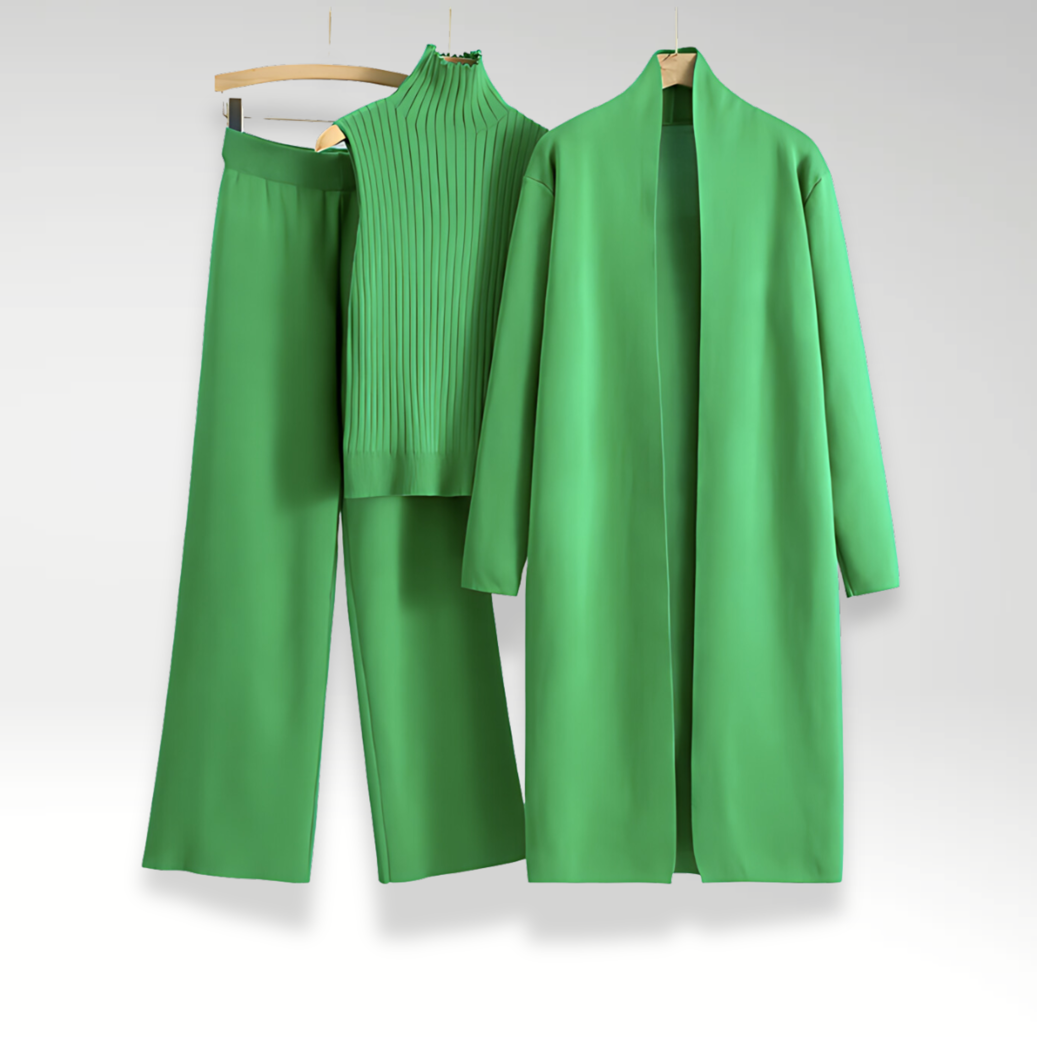 Elegant 3-Delt Blazer Sæt med Vest og Bukser – Moderne Power Look