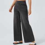 Højtaljede stretch wide-leg jeans – formende og komfortable