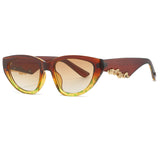 Cat-Eye Solbriller – Luksuslook med Guld Detaljer