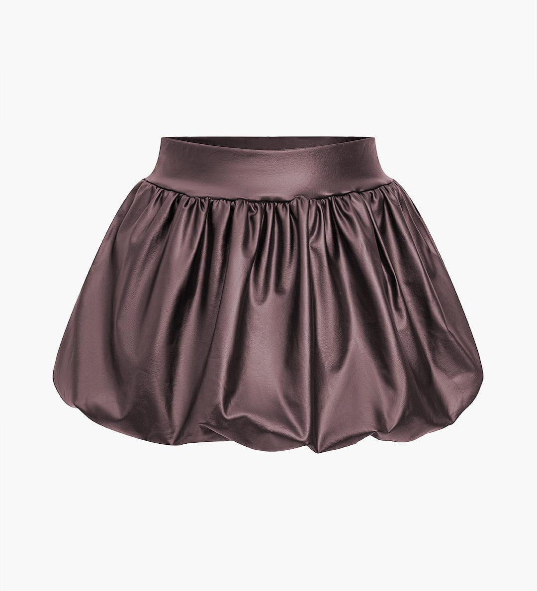 Ballonformet Mini Nederdel i Læderlook – Voluminøs Party Style