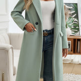 Lang elegant damefrakke – tidløs uldlook frakke til hverdag og fest