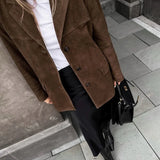 Oversized Blazer med Klassisk Reverskrave
