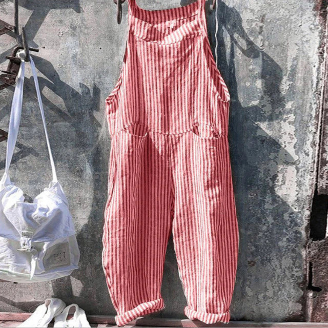 Ternet Dungaree Jumpsuit med Bindestropper og Lommer