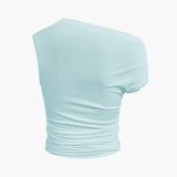 To-delt Sæt med Asymmetrisk Top og Knyttet Mini Nederdel – Minimal Chic